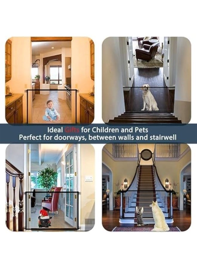 Magic Safety Dog Gate, Portable, Lightweight, Foldable, and Easy-to-Install Dog Gate Barrier for Home, Sharp Claw-Resistant Nylon Mesh, Indoor Dog Fence for Doorways and Stairs, Large Size 70cm x 1m - Image 2